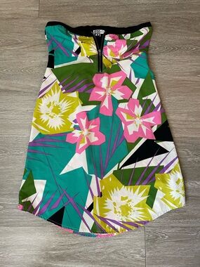 Roxy Strapless Tropical Dress/ Cover Up
